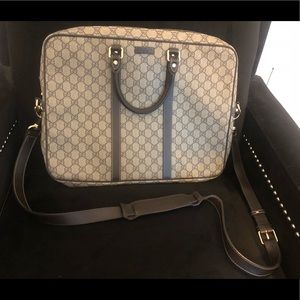 Gucci GG Supreme Canvas & Leather Briefcase